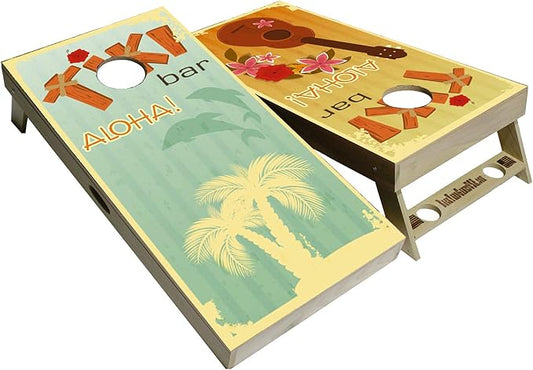 CornholeGamesUSA Pro Cornhole Boards Set | Made in USA | 3/4 Baltic Birch | No Bounce | Triple Thick Legs | Two Brace & Handles, Tournament 2x4 Regulation Set with Score Tower & Cornhole Bags