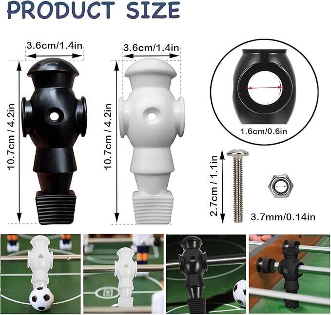 26pcs Foosball Men Replacement, Soccer Player Set Football Players Parts Foosball Man Table Player Football Machine Accessories Replacement Parts