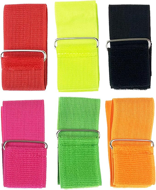 6 Pack 3 Legged Race Bands Colorful Firm Elastic Tie Rope for Outdoor Fun (6)