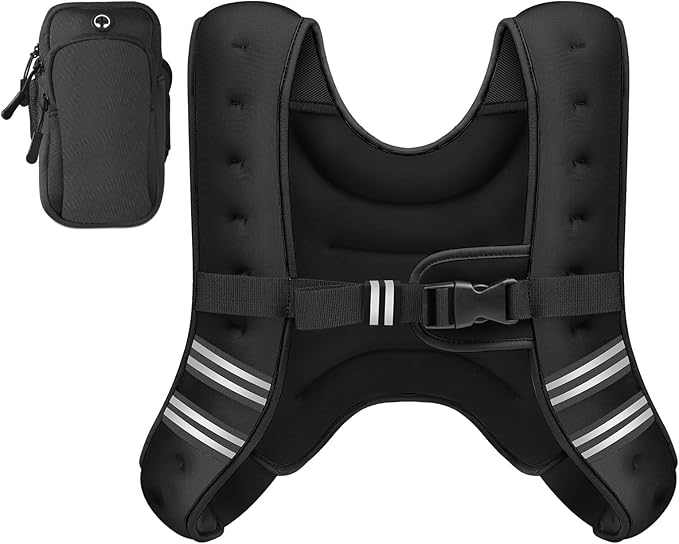 GEEBOBO Weighted Vest for Women Men, 8lb/12lb/16lb/20lb/25lb/30lb Weighted Vest Woman Adjustable Weights for Walking, Strength Training, Running, Muscle Building