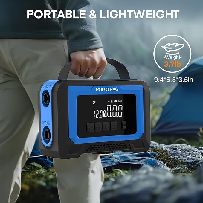 Paddle Board Pump, Tire Inflator Portable Air Compressor - Cordless Air Pump for Inflatables with Auto-Off, Deflate Function, Rechargeable Sup Pump Electric for Car Tires, Paddleboards, Mattress