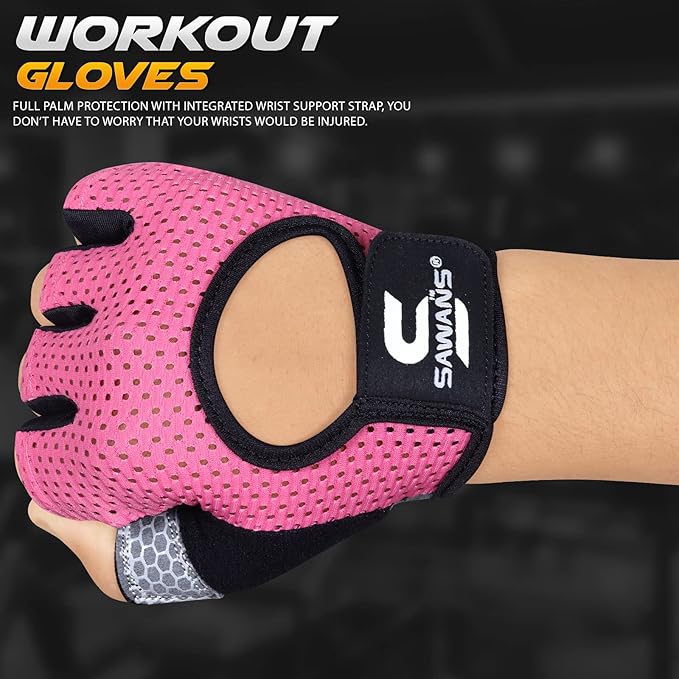 Workout Gloves for Men and Women Weight Lifting Gloves Gym Fitness Exercise Cycling Pull ups Microfiber Lightweight Breathable Non-Slip Silicone Padded Palm Grip Protection