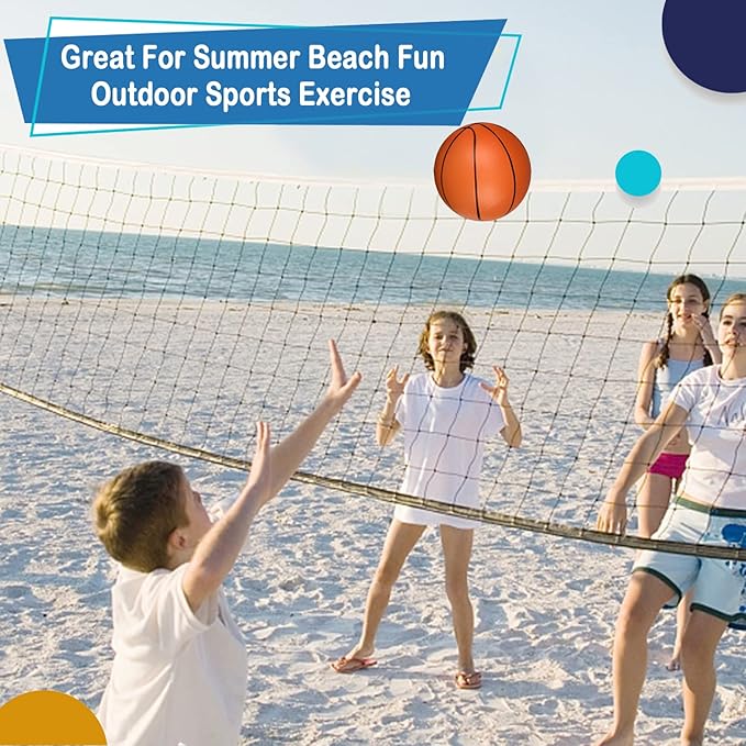 Dilabnba 6'' Mini Replacement Basketballs for Indoor Basketball Hoop, Kids Adults Red Soft Rubber Ball for Coutyard Pool Beach Over Door Basketball Hoop, 6PCS Toddler Child Small Balls with Air Pump