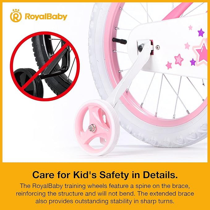 RoyalBaby Girls Bike EZ Bike Stargirl Training Free Balance to Pedal Easy Learning Bicycle, 12-20 Inch for Toddlers & Big Kids.