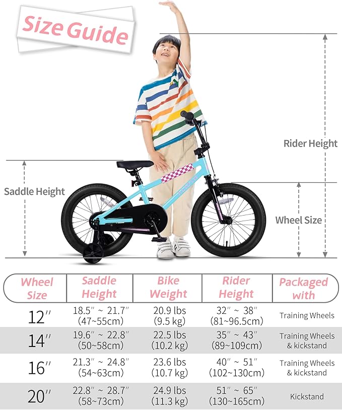 BMX Style Kids Bike for 2-8 Years Old Boys Girls Toddlers 12 14 16 Inches Bicycle with Training Wheels Coaster Brake, Multiple Color