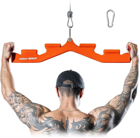 LAT Pull Down Bar with 6 Ergonomic Handles, Neutral Grip LAT Pulldown Attachments for Whole Back Training, Wide Grip LAT Pulldown Bars for Home Gym Cable