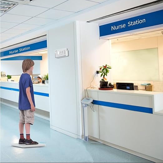 Medical Grade Floor Scale,Ultra Thin Portable Medical Scales for Body Weight,440lbs Heavy Duty Limit for Home, Office,Hospital&Physician Use,with an Easy to Read LCD Display,White