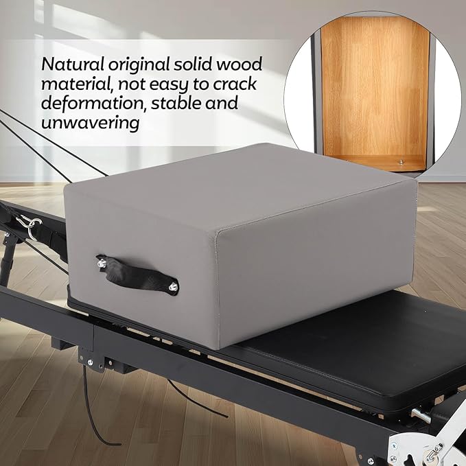 FAHKNS Portable Pilates Reformer Sitting Box, Non-Slip Pilates Sit Boxs for Home Workout, Pilates Exercise Accessories for Pilates Refomer/Board, Posture Correction