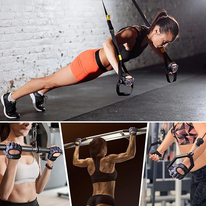 Minimal Weight Lifting Gloves,Short Micro Workout Gloves Grip Pads with Full Palm Protection & Extra Grip for Men Women Weightlifting,Gym,Exercise Training