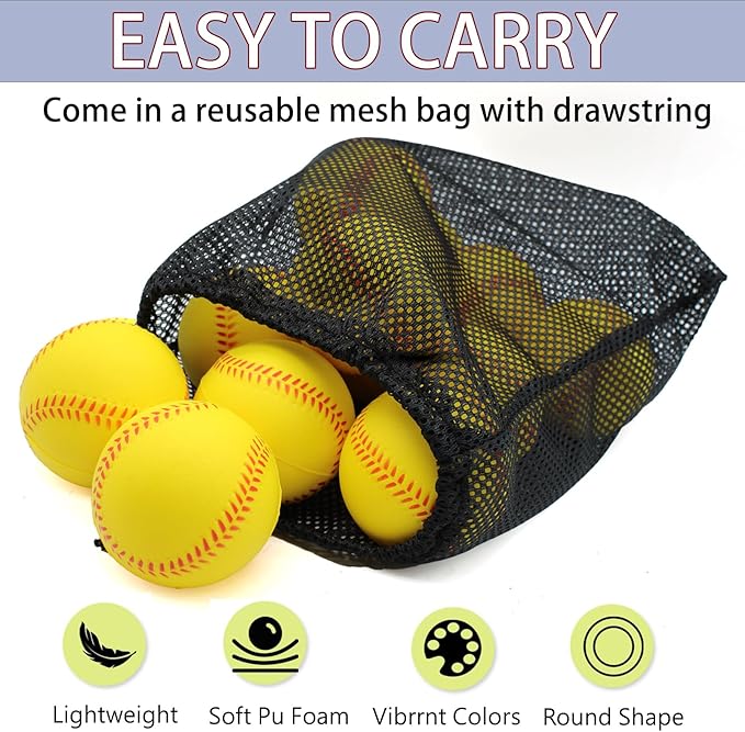 Magicorange Baseball, Foam Baseballs 20 Pack Practice Training Baseballs Unmarked Baseball Soft Toss, Batting, Fielding, Hitting, Pitching