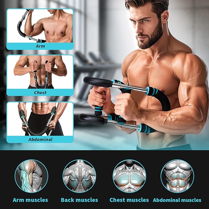 Twister Arm Trainer, Adjustable Chest Workout Equipment Arm Trainer for Men Forearm Exerciser Ab Twister Arm Blaster Portable Home Gym