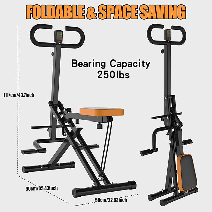 Squat Machine for Home - Exercise Machine with Adjustable Resistance Bands Row-N-Ride Squat Assist Trainer for Glutes & Ab Back Legs Workout