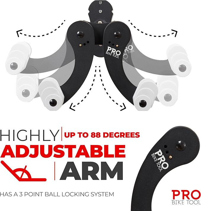 PRO BIKE TOOL Bike Wall Mount - Horizontal Indoor Bike Rack for 1 Bicycle - Bike Rack for Garage - Safe and Secure Bike Hook for Road, Mountain or Hybrid Bikes - Bike Hanger, Bicycle Storage - White