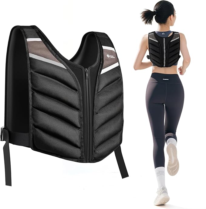 Weighted Vest,10lb/15lb/20lb Weight Vest with Reflective Stripe,Body Weight Vests for Men,Women Gym Home,Workout,Strength Training,Fitness,Running,Training