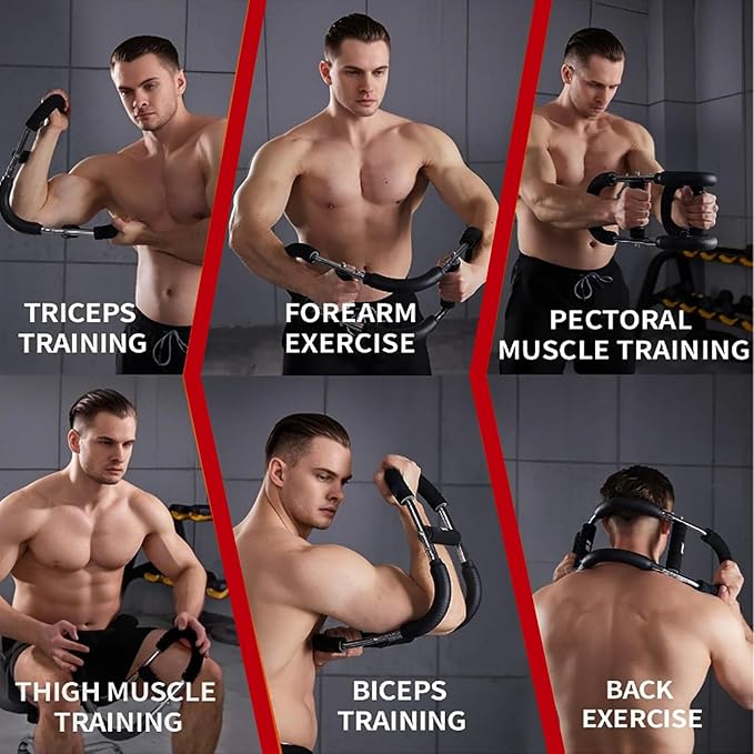 Twister Arm and Chest Muscle Trainer, U-Shape Power Twister Arm Exerciser Adjustable, Shoulder, Biceps, Triceps, Back and Forearm Chest Enhanced Exercise, Upper Body Strength Training