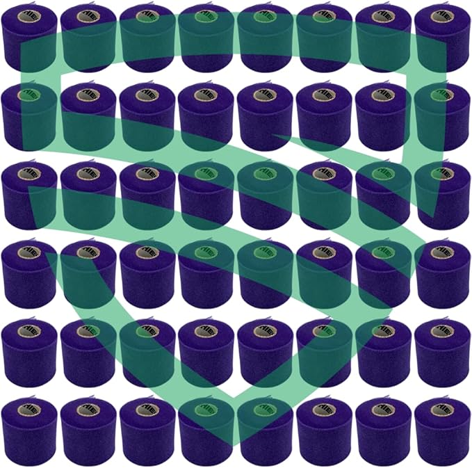 Shield Athletic Underwrap | Bulk Case of 48 Rolls of PreWrap, Hair Tie, Headband, USA Made, Pre-Wrap Athletic Tape, 2.75" X 30 SYards, Foam Barrier, Flexible, Breathable (Purple)