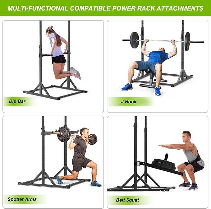 SELEWARE Adjustable Pull Up Station, Multifunction Pull Up Bar, Fully Welded, 500 lbs Capacity, Power Tower Dip Station for Home Gym