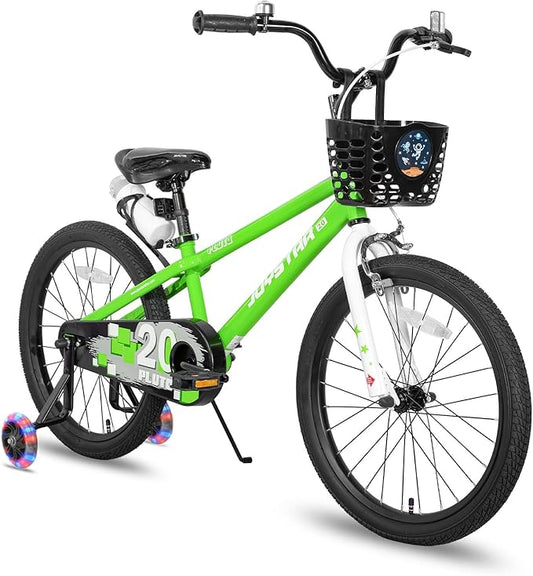 JOYSTAR Pluto 12 14 16 18 20 Inch Kids Bike with Light Up Training Wheels, Kids' Bicycle for Boys Girls Age 3-12 Years, Children Bikes, Multiple Colors