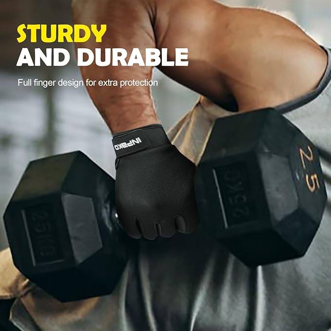 Workout Gloves for Men Women, Lightweight Full Palm Grip Padded Protection Gym Gloves for Weightlifting, Training