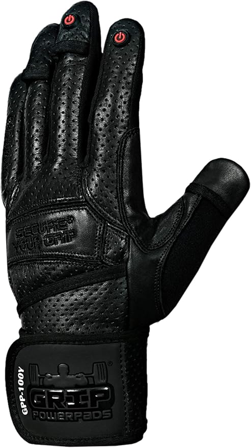 Elite Leather Gym Gloves with Built in 2" Wide Wrist Wraps Grip & Design for Weightlifting Power Lifting Bodybuilding & Strength Training Workout Exercises, Size : Small