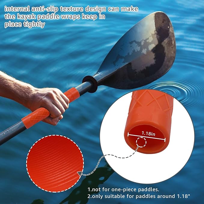 2-Pack Kayak Paddle Grips No Slip Oar Grip for Take-Apart Paddles, Blister Prevention Kayaking Accessories (Diameter of 30mm/1.18 inches)