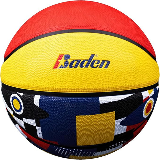 Baden | Legend Court Canvas | Creative Design Outdoor Rubber Game Basketball | Youth & Adult Size 5,6,7