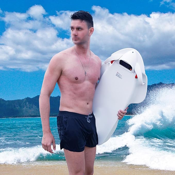 Electric Surfboard with LCD Display, Portable Motorized Wakeboard for Adults & Teens 15KM/H Max Speed, 60 Min Battery, Camera Mount, Lightweight ABS Sea Scooter