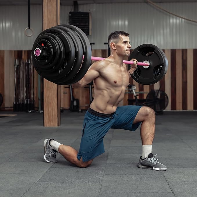 RitFit Barbell Weight Set - 4/6FT Olympic Barbell with Weight Plates (55-275LB Total) - Weightlifting Equipment for Squats, Curls, Deadlifts, Presses, Hip Thrusts