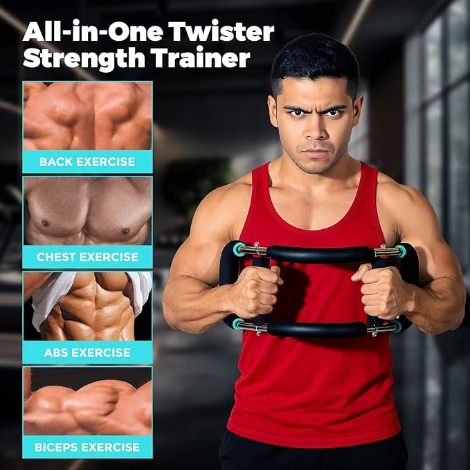 Twister Arm Trainer for Men & Women, 66-110lb Adjustable Chest Workout Equipment for Arms, Chest Muscle Trainer , Detachable Muscle Trainer for Home Gym with Resistance Band