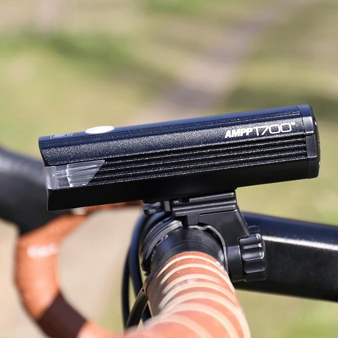 CATEYE AMPP USB Rechargeable Bike Light – High Visibility Super Bright OptiCube™ Headlight for Commuters, Road Cyclists & Mountain Bikers, Day & Night Riding Modes, IPX4 Waterproof, Tough & Durable