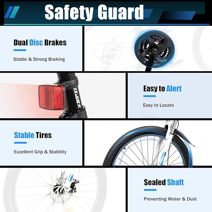 DHBREK Adult Folding Bikes 26'' Mountain Bikes 21 Speeds Mountain Bicycles Mountain Bike for Adults with Dual Disc Brake/High-Carbon Steel Folding Bicycle for Women Men Adults