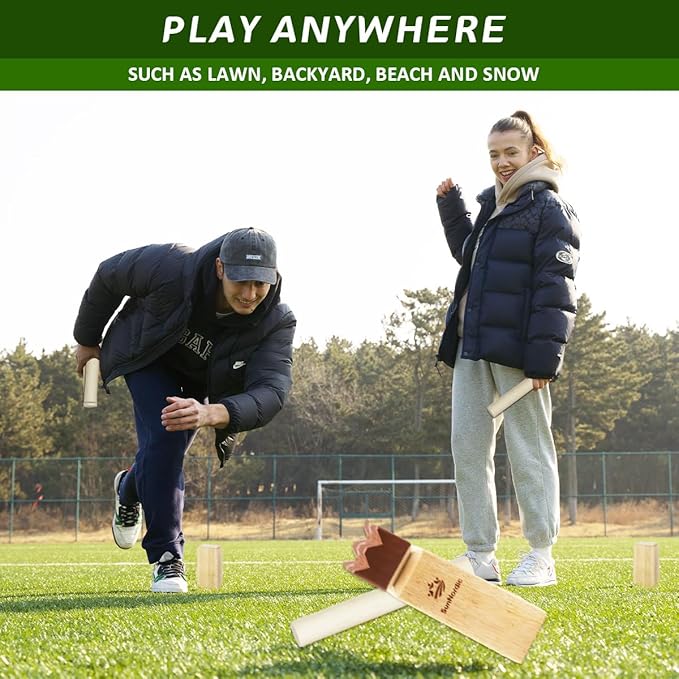 Kubb Yard Game Set, Garden Rubber Wood Outdoor Tossing Game with Canvas Carry Bag, Giant Viking Outdoor Chess Game for Kids, Adults & Backyard Lawn