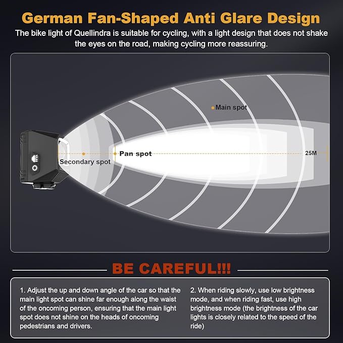 1200 LM Bike Lights for Night Riding, LED USB-C Rechargeable IPX65 Waterproof Bicycle Headlight for Mountain Road Cycling