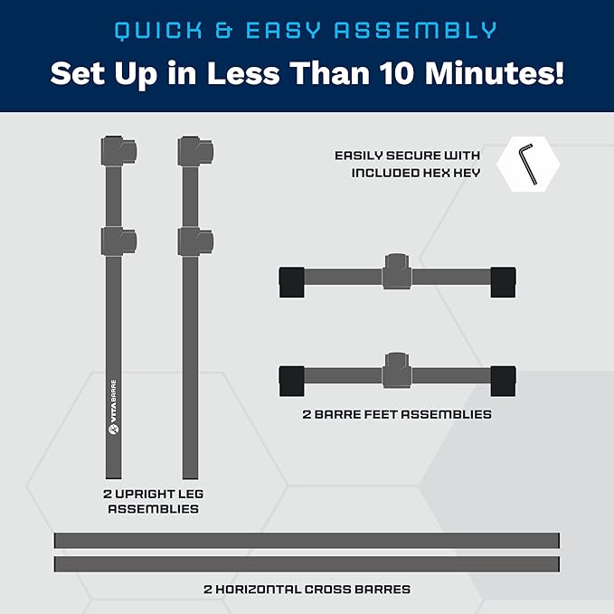 VITA Barre Portable Freestanding Double Ballet Barre, Extreme, Steel | Fixed Height, Made in USA, Home or Gym Exercise Equipment for Kids & Adults | Dance, Fitness, Pilates