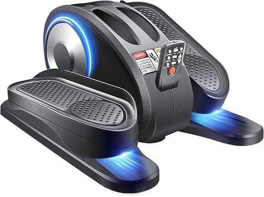 ESL Under Desk Elliptical - Portable Leg Exerciser for Seniors, Compact Seated Elliptical with Remote Control, LCD Display Electric Elliptical Trainers