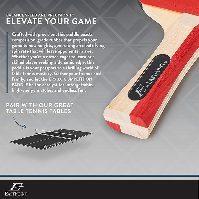 EastPoint Ping Pong Paddle Sets - Choose 2 Player Table Tennis Paddle Set, or 4 Player Deluxe Kit with Balls and Storage Case