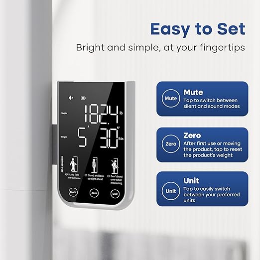 GE Digital Physician Scale BMI: Ultrasonic Electronic Height and Weight Scale 76” Height Measuring Device Accurate Body Weight 485 lb/220 kg Capacity