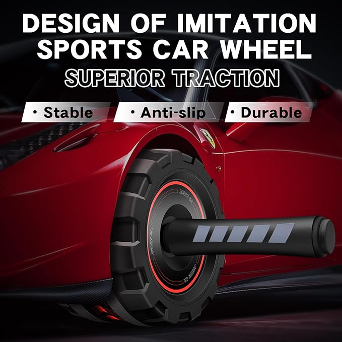 Ab roller wheel with knee pad for abdominal exercise core workout weight loss no noise easy to assembling light weight perfect home gym equipment for men & women