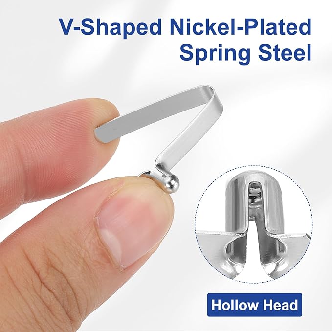 HARFINGTON Single Button Kayak Paddle Snap Spring Clip Spring Steel V-Shaped Hollow Lift Telescopic Locking Tube Pole Clips for Tent Umbrella Camping