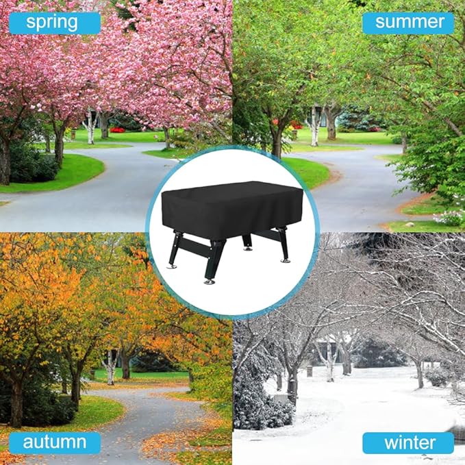 Outdoor Soccer Foosball Table Cover Waterproof Dustproof Universal Patio Coffee Chair Billiard Game Room Cover Black 300D Oxford Cloth 63 x 45.3 x 19.7 Inch