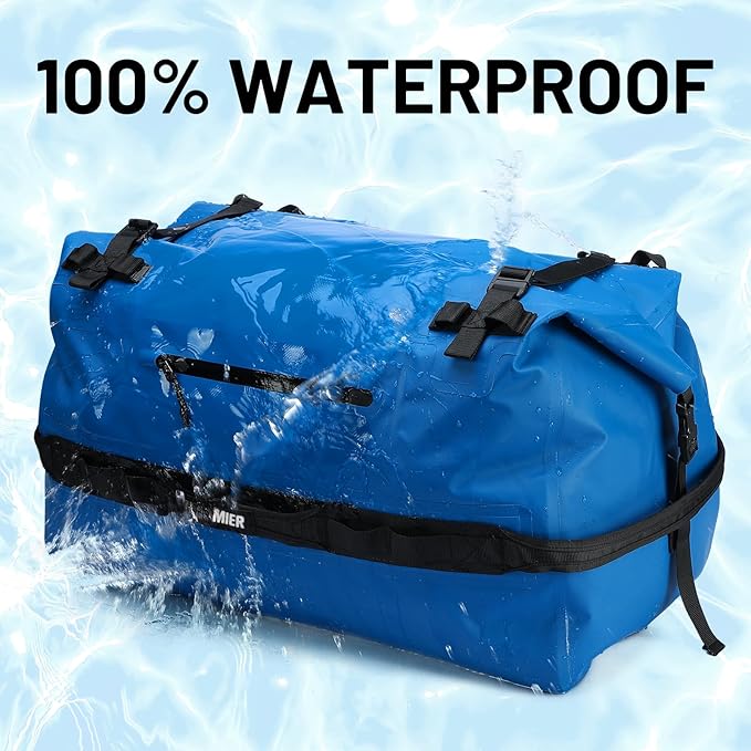 MIER Large Waterproof Duffel Bag Rolltop Dry Backpack Duffle Bags for Kayaking, Rafting, Boating, Swimming, Camping, Travel, Gym, Beach, 60L/80L