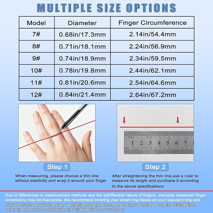 2025 Upgraded Smart Ring Health Tracker for Women Men, IP68 Waterproof Fitness Ring with Sleep Tracker/Step Tracker/Heart Rate/Blood Oxygen/Distance/Calories, No Subscription, Charging Case