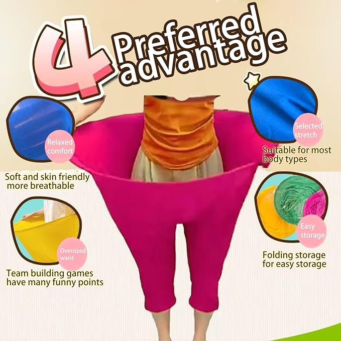 Granny Pants Giant Yard Game with Bouncy Balls - Ultimate Outdoor Tossing Party Game for Adults and Kids (RGBY)