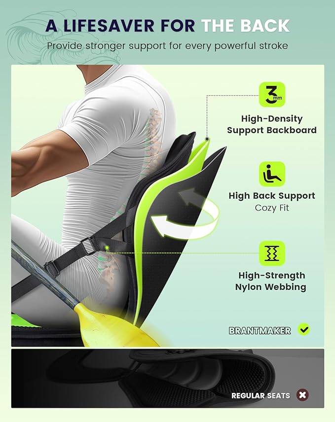 Kayak Seats with Back Support, Paddle Board Seat, Universal Thicken Cushion for Inflatable Paddleboard, Sup, Canoe, Ocean Kayak