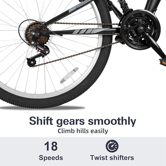 WEIZE Mountain Bike, 26/27.5 inch Outdoor Cycling Bike,18-Speed/High-Carbon Steel/Dual Full Suspension, Adjustable Ergonomic Seat for Men Women Adult, MTB Bicycle with Suspension Fork,Sleek Colors