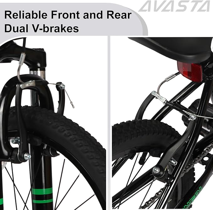 AVASTA Govet 20'' Kids Mountain Bike for 6-12 Years Old Boys Girls with Suspension Fork, 6 Speeds Drivetrain, Multiple Colors