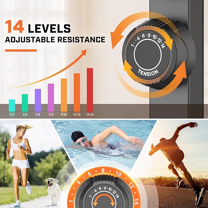 ANCHEER Elliptical Exercise Machine, Ultra-Silent Magnetic Elliptical Training Machines for Home Gym with Pulse Rate Grips, LCD Monitor, 14 Resistance Levels Max 400Lbs