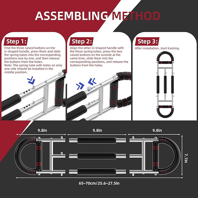 Twister Arm Trainer, Dual Triple-Spring, 30-180lb Adjustable, Chest Arm Shoulder Workout Equipment, Portable Detachable Arm Twister Exerciser for Men, Chest Expander for Gym Home Fitness
