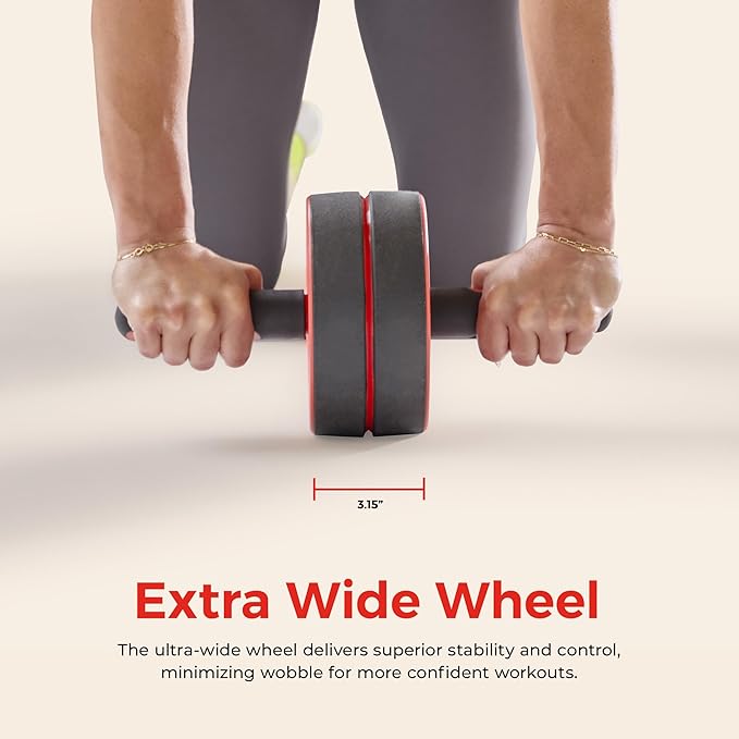 Sunny Health & Fitness Waist Trainer Ab Roller with Elbow Support, Training Wheels, Foldable for Home Gym, Abdominal Exercises, Core Strength, Glute Trainer, Crunch Workouts with Optional Dip Station