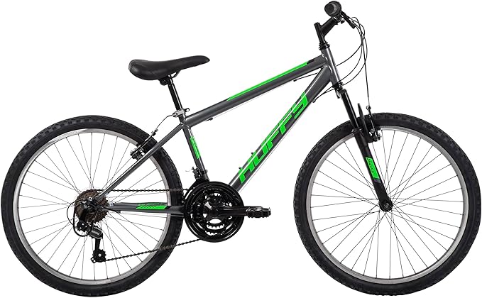 Huffy Stone Mountain Hardtail Mountain Bike for Boys/Girls/Men/Women, 20"/24"/26" Sizes, 6 or 21 Speed Shimano Twist Shifting, Front or Dual Suspension, Comfort Saddle, Sleek Colors